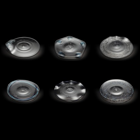 Serie piatti in vetro “Luminescenze”